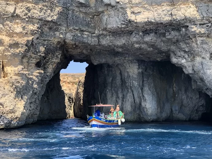 cave tour traditional maltese luzzu on private boat tour of the caves in comino