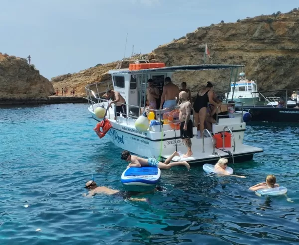 private boat charter in crystal clear waters of comino malta