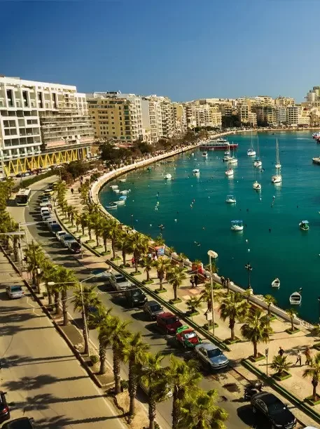 aerial view of sliema promenade malta