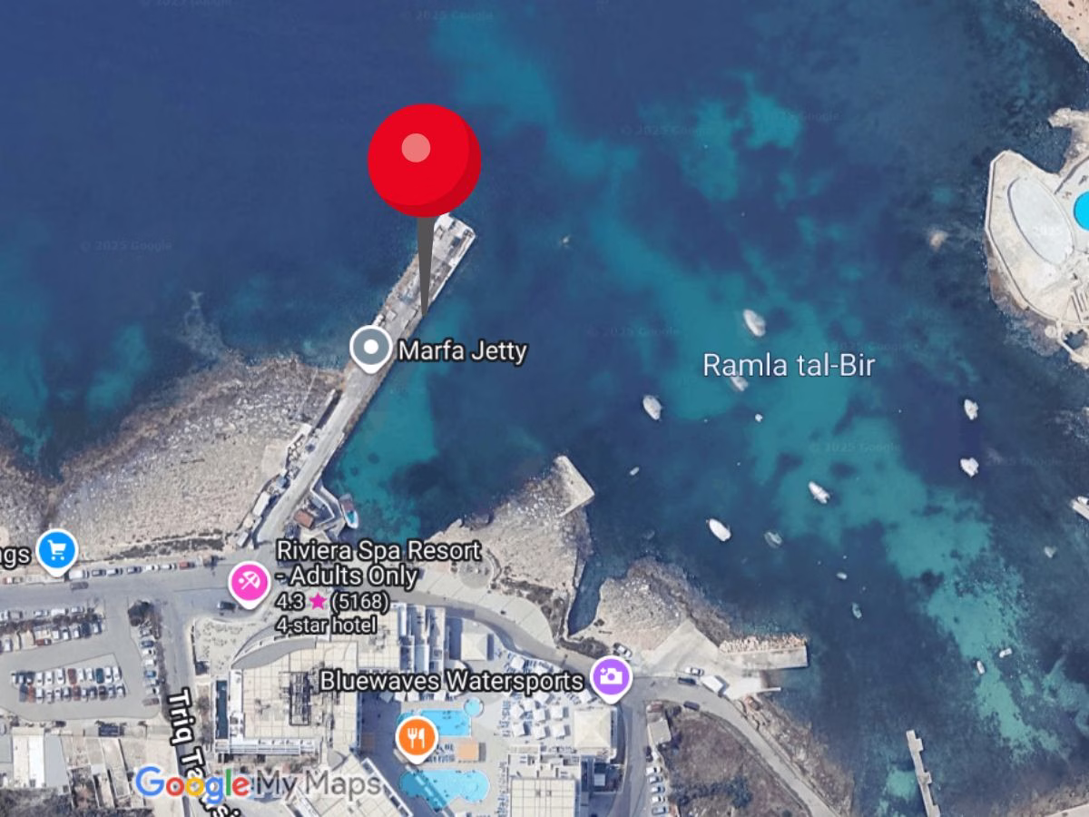 departure point of the shared boat tour in gozo